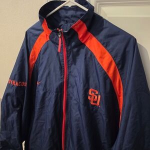 Nike Team Syracuse University Windbreaker Jacket Mens XXL Navy Blue Clima-FIT